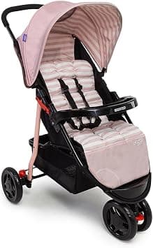 Carrinho de Bebê Cosco Kids, Toffy, Rosa Listras