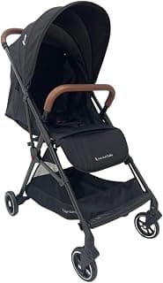 Carrinho Premium Baby Zurich Cinza Preto Couro Marrom