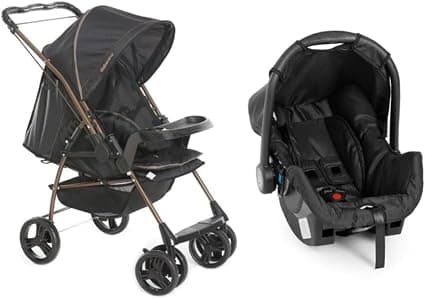 Travel System Galzerano Carrinho De Bebê Milano Reversível III Preto Cobre
