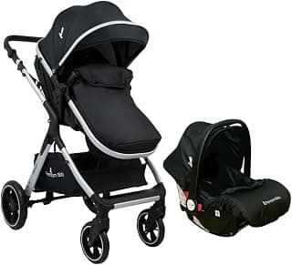 Carrinho Travel System Kansas Silver Preto